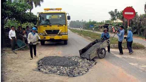 xe qua tai pha duong hoa sen vang